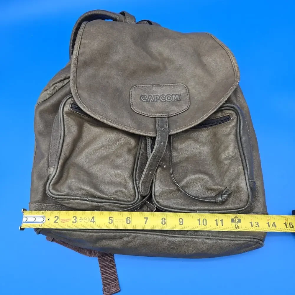 Capcom Vintage Style Soft Brown Backpack 14x14 Rucksack Bag Leather-Look